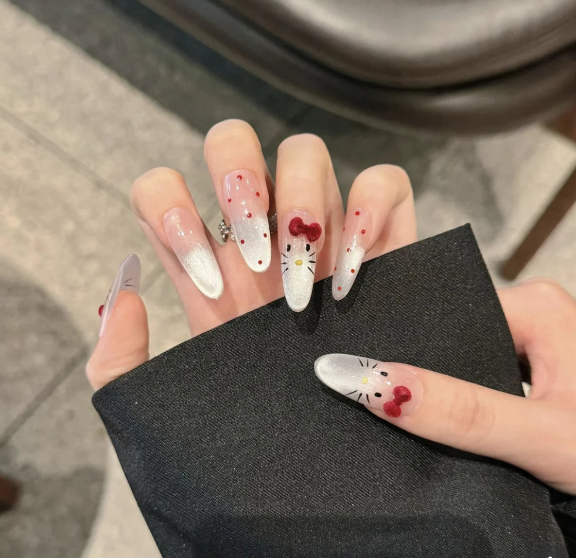Press-On Nails Floral Design Full-Cover Multiple Sizes