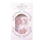 Press-On Nails Floral Design Glossy Finish & Sparkling Accents