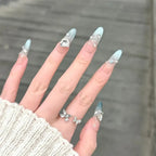 Press-On Nails Floral Design Glue-Free Instant Manicure