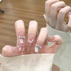 Press-On Nails Floral Design Glue-Free Instant Manicure