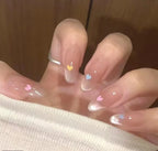 Press-On Nails Floral Design Glue-Free Instant Manicure
