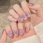 Press-On Nails Floral Design Glue-Free Instant Manicure