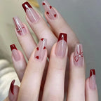 Press-On Nails Floral Design Glue-Free Instant Manicure