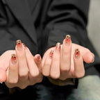 Press-On Nails Floral Design Glue-Free Instant Manicure