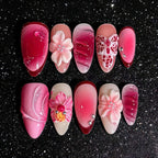 Press-On Nails Floral Design Glue-Free & Lightweight