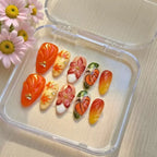 Press-On Nails Floral Design Glue-Free & Long-Lasting