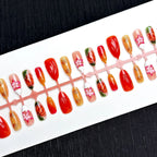 Press-On Nails Floral Design Glue-Free & Long-Lasting
