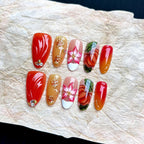 Press-On Nails Floral Design Glue-Free & Long-Lasting