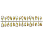 Press-On Nails Floral Design Gold Accents