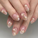 Press-On Nails Floral Design High-Gloss Easy Application