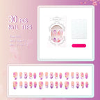 Press-On Nails Floral Design Lightweight & Easy Application