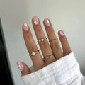 Press-On Nails Floral Design Long-Lasting 24 Pieces