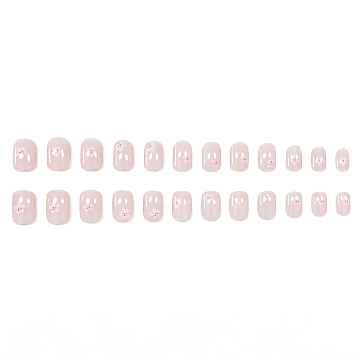 Press-On Nails Floral Design Long-Lasting 24 Pieces