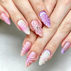 Press-On Nails Floral Design Long-Lasting Adhesive Washable & Reusable