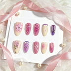 Press-On Nails Floral Design Long-Lasting Adhesive Washable & Reusable