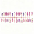 Press-On Nails Floral Design Long-Lasting Adhesive Washable & Reusable
