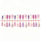Press-On Nails Floral Design Long-Lasting Adhesive Washable & Reusable