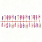 Press-On Nails Floral Design Long-Lasting Adhesive Washable & Reusable