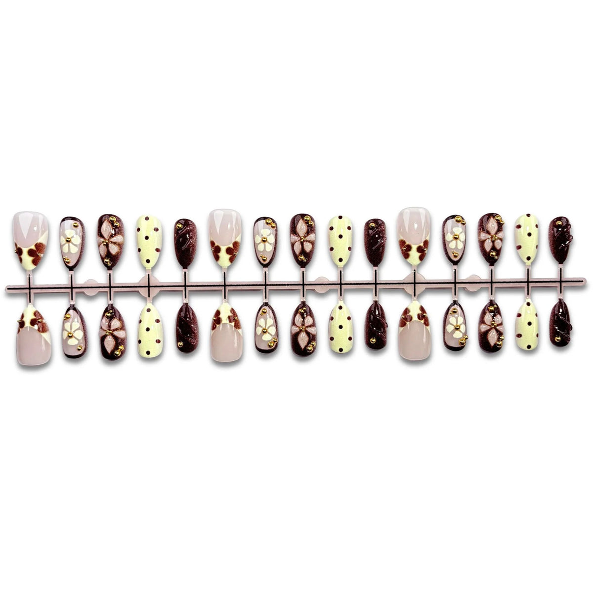 Press-On Nails Floral Design Long-Lasting Wear