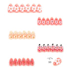 Press-On Nails Floral Design Multi-Size Long-Lasting Hold