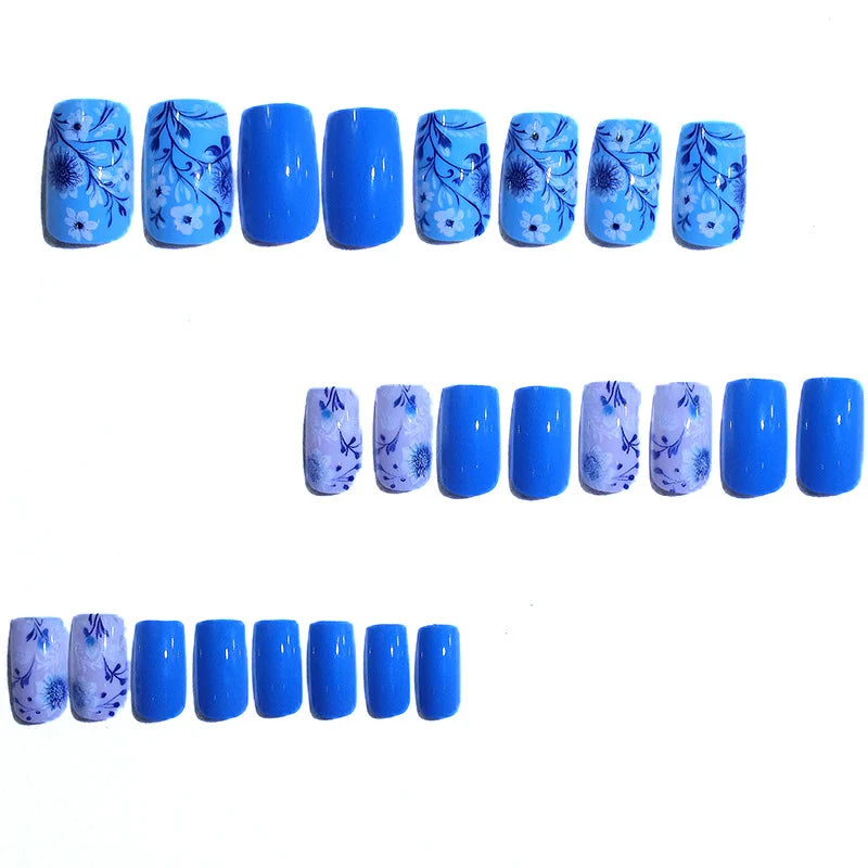 Press-On Nails Floral Design & Multiple Sizes