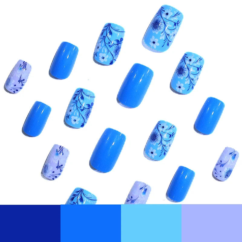 Press-On Nails Floral Design & Multiple Sizes