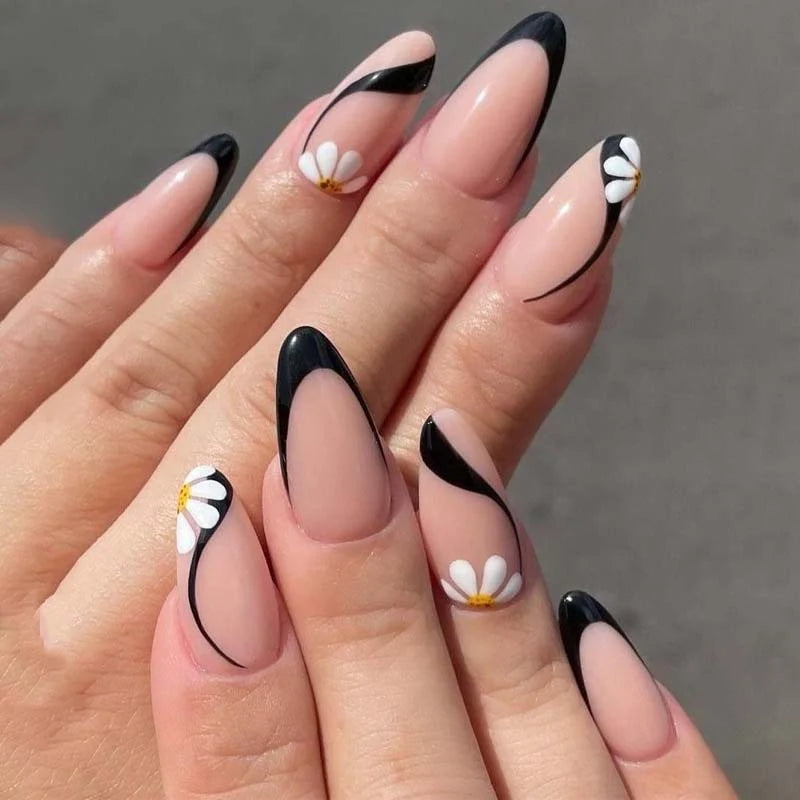 Press-On Nails Floral Design No Glue