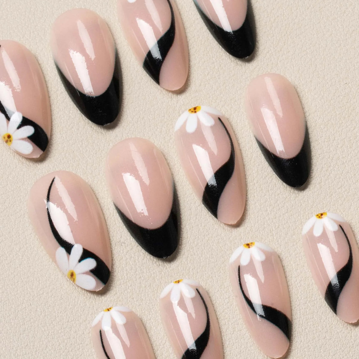 Press-On Nails Floral Design No Glue