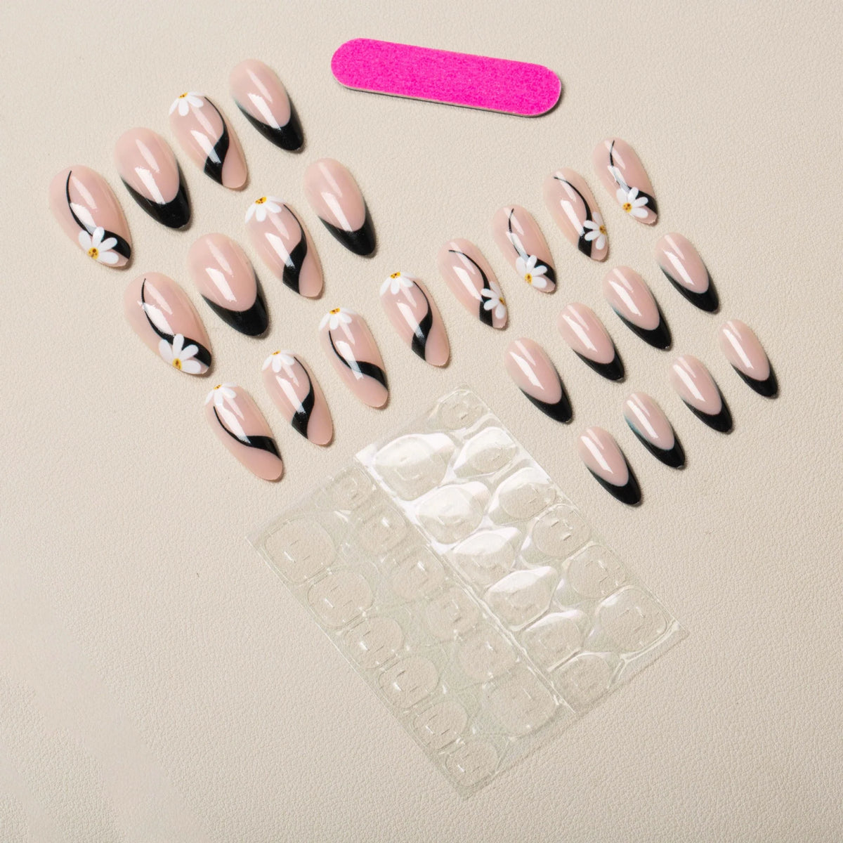 Press-On Nails Floral Design No Glue