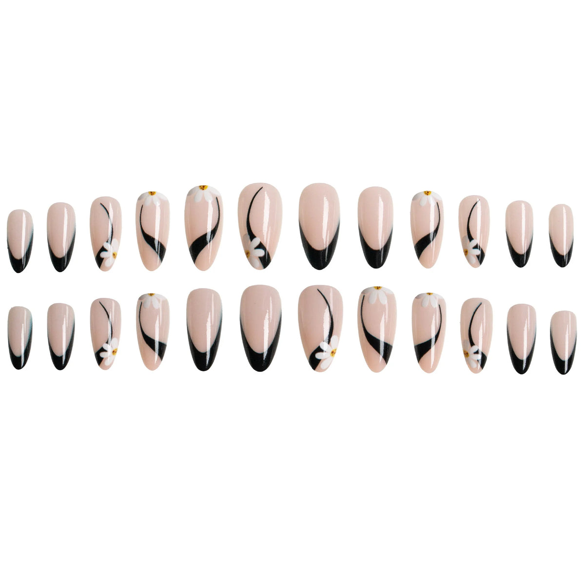 Press-On Nails Floral Design No Glue