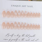 Press-On Nails Floral Design No Glue & Reusable