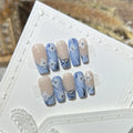 Press-On Nails Floral Design No-Glue & Reusable