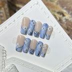 Press-On Nails Floral Design No-Glue & Reusable