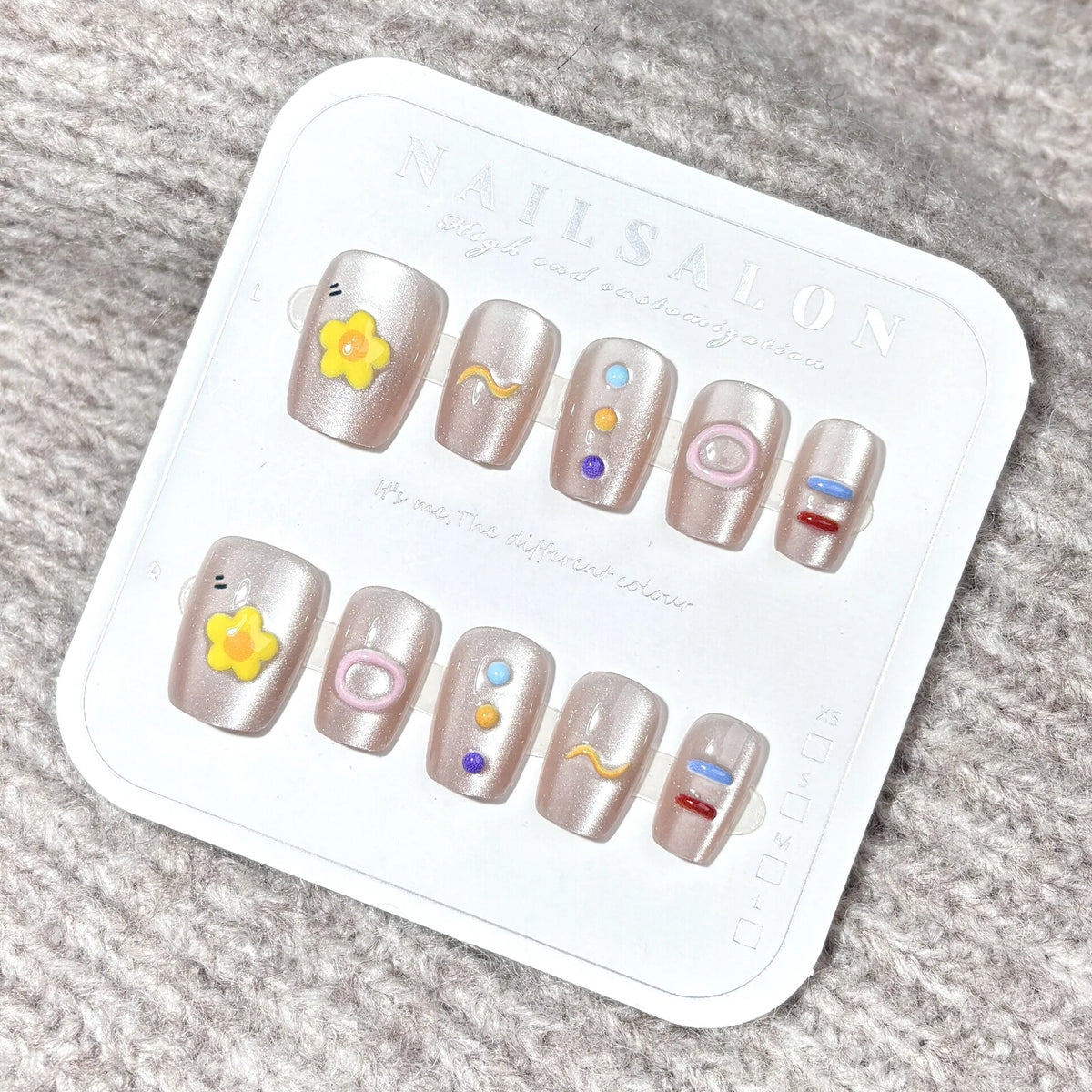 Press-On Nails Floral Design Peel And Press Multiple Sizes