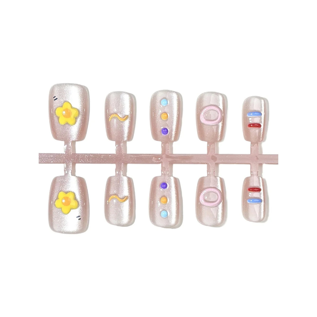 Press-On Nails Floral Design Peel And Press Multiple Sizes