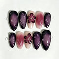 Press-On Nails Floral Design Peel And Stick Durable Acrylic