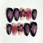 Press-On Nails Floral Design Peel And Stick Durable Acrylic
