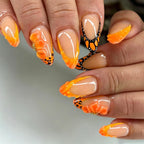 Press-On Nails Floral Design Peel-And-Stick & Reusable