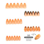 Press-On Nails Floral Design Peel-And-Stick & Reusable