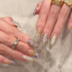 Press-On Nails Floral Design Peel & Stick Long-Lasting
