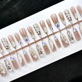 Press-On Nails Floral Design Peel & Stick Long-Lasting