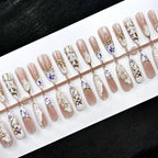 Press-On Nails Floral Design Peel & Stick Long-Lasting