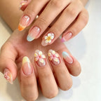 Press-On Nails Floral Design Peel & Stick Multiple Sizes