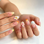 Press-On Nails Floral Design Peel & Stick Multiple Sizes