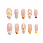 Press-On Nails Floral Design Peel & Stick Multiple Sizes