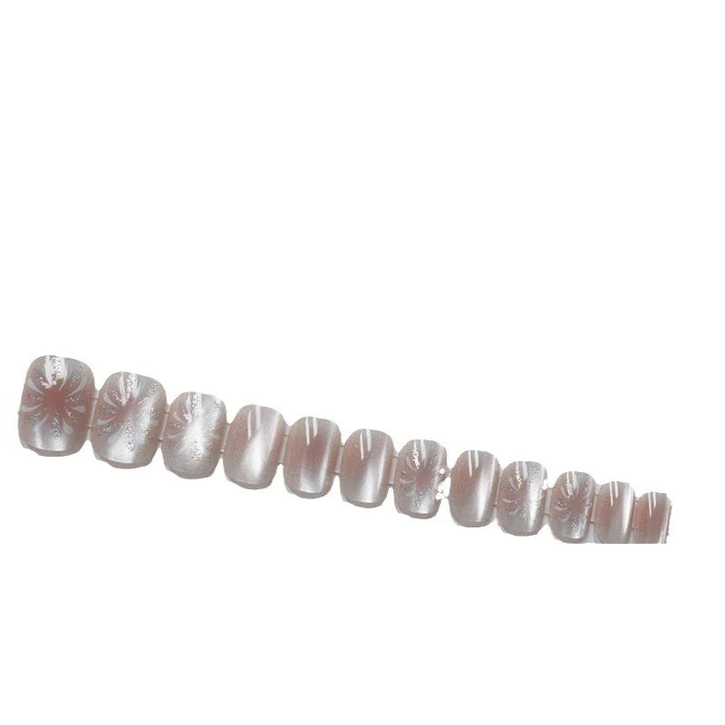 Press-On Nails Floral Design Peel & Stick Reusable
