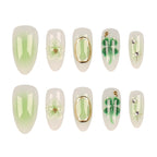 Press-On Nails Floral Design Peel & Stick Reusable