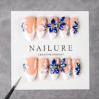 Press-On Nails Floral Design Pre-Applied Adhesive