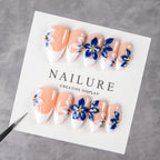 Press-On Nails Floral Design Pre-Applied Adhesive