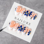 Press-On Nails Floral Design Pre-Applied Adhesive